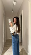 Beyaz Boncuk İşlemeli Poplin Gömlek