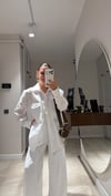 Beyaz Çift Cepli Oversize Gömlek 