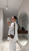Beyaz Çift Cepli Oversize Gömlek 
