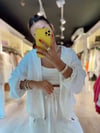 Beyaz Fermuarlı Kapşonlu Sweat