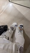 Beyaz Hayvan Figürlü Bel Lastikli Pantolon