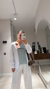 Beyaz Jean Detaylı Fermuarlı Sweat