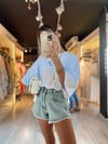Beyaz Kalp Ünlem Baskılı Oversize Tshirt 