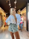 Beyaz Kalp Ünlem Baskılı Oversize Tshirt 
