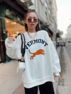 Beyaz Kaplan Desenli Oversize Sweat 
