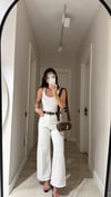 Beyaz Kemerli Bilek Boy Marka Model Jean