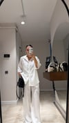 Beyaz Kısa Kol Tek Cepli Pantolon Takım