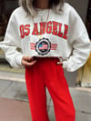 Beyaz Los Angeles Baskılı Sweat