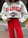 Beyaz Los Angeles Baskılı Sweat