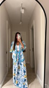 Beyaz Mavi Limon Baskılı Kısa Kol Pantolon Takım