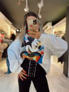 Beyaz Mickey Baskılı Oversize Sweat