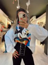 Beyaz Mickey Baskılı Oversize Sweat