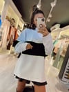 Beyaz Neon Geçişli Fermuarlı Sweat 