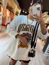 Beyaz Ön Baskılı Sweat