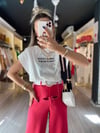 Beyaz Ön Yazı İşlemeli Orijinal Marka Model Tshirt 