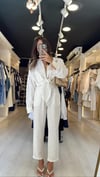 Beyaz Paça Pens Detaylı Pantolon