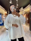 Beyaz Ravi Oversize Basic Sweat