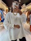 Beyaz Ravi Oversize Basic Sweat
