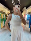 Beyaz Rengi Sıfır Kol Body Bluz 