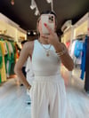 Beyaz Rengi Sıfır Kol Body Bluz 