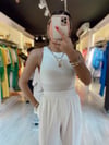Beyaz Rengi Sıfır Kol Body Bluz 