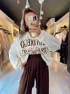 Beyaz San Diego İşlemeli Sweat