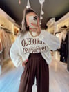 Beyaz San Diego İşlemeli Sweat