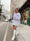 Beyaz Şardonlu Yazılı Sweat