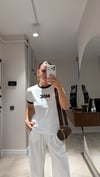 Beyaz Siyah Basic Yazılı Tshirt 