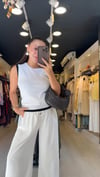 Beyaz Siyah Çift Görünümlü Dilvin Triko Bluz