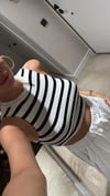 Beyaz Siyah Çizgili Triko Bluz