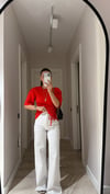 Beyaz Taş Detaylı Bol Paça Marka Model Jean