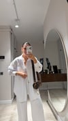 Beyaz Tek Cepli Oversize Poplin Gömlek