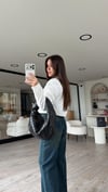 Beyaz Tek Düğme Detaylı Crop Ceket 