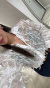 Beyaz Tül Detaylı Şifon Gömlek 