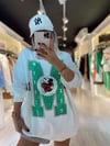 Beyaz Yeşil Harf Baskılı Sweat 