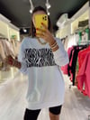 Beyaz Zebra Desen Oversize Sweat