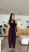 Bordo Bel Bağlamalı Şalvar Pantolon