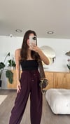 Bordo Bel Bağlamalı Şalvar Pantolon