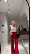 Bordo Beli Lastikli Kadife Pantolon