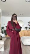 Bordo Bisiklet Yaka Etekli Crop Takım