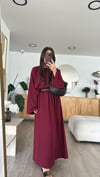 Bordo Bisiklet Yaka Etekli Crop Takım