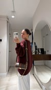 Bordo Bisiklet Yaka Uzun Kollu Kazak