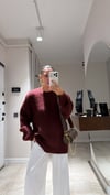 Bordo Bisiklet Yaka Uzun Kollu Kazak