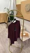 Bordo Dekoratif Dikişli Bisiklet Yaka Dilvin Tshirt