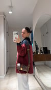 Bordo Denim Detaylı Buklet Ceket