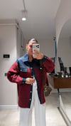 Bordo Denim Detaylı Buklet Ceket