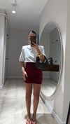 Bordo Drapeli Mini Etek 