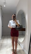 Bordo Drapeli Mini Etek 
