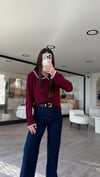 Bordo Ekru Bebe Yaka Marka Model  Bluz